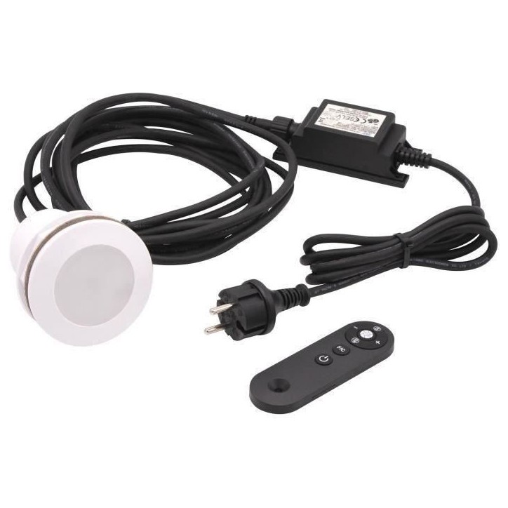 Spot LED blanc et couleur UBBINK pour piscines - livré avec transfo et télécommande Spot LED blanc et couleur UBBINK pour piscines - livré avec transfo et télécommande