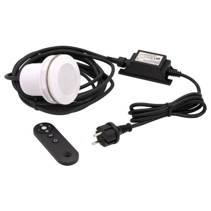 Spot LED blanc et couleur UBBINK pour piscines - livré avec transfo et télécommande Spot LED blanc et couleur UBBINK pour piscines - livré avec transfo et télécommande