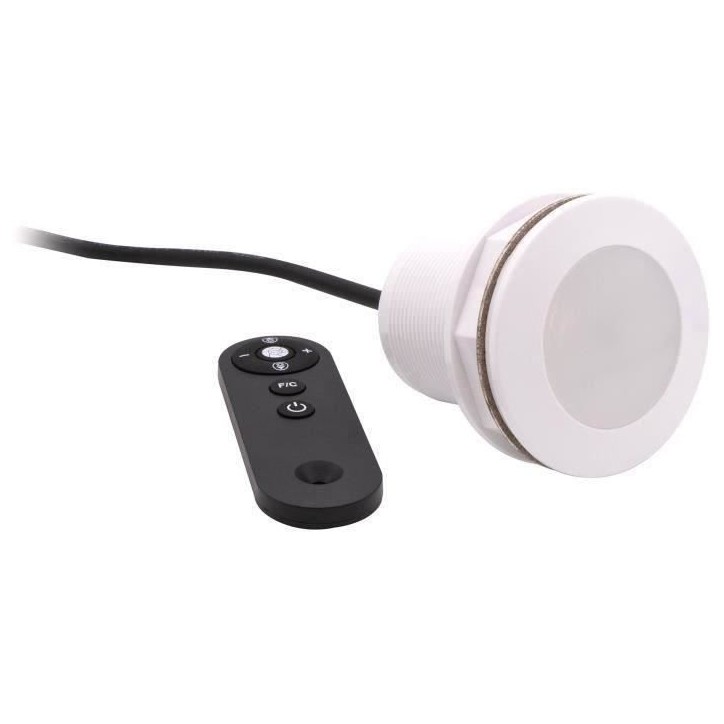 Spot LED blanc et couleur UBBINK pour piscines - livré avec transfo et télécommande Spot LED blanc et couleur UBBINK pour piscines - livré avec transfo et télécommande
