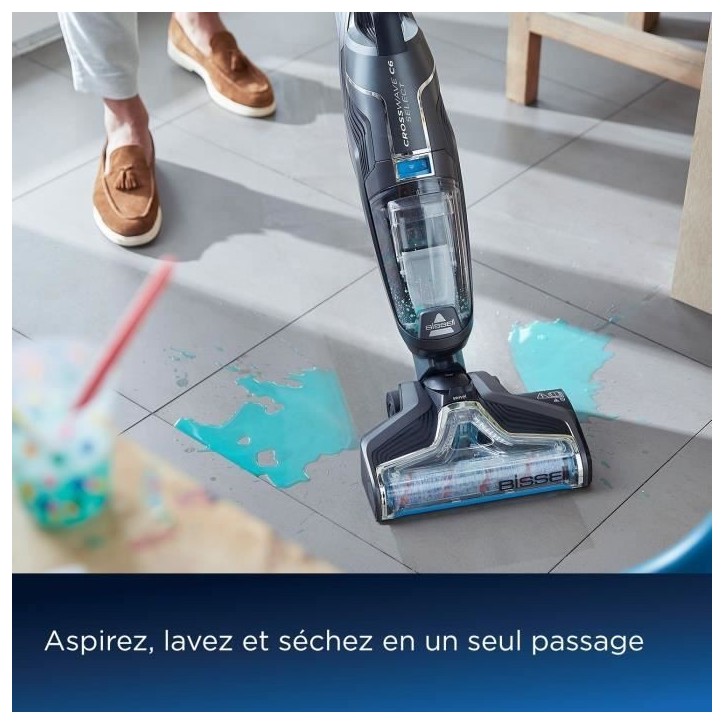 Aspirateur Balai Laveur sans Fil BISSELL B3569N Crosswave C6 Select Cordless - Nettoyage Multi-Surfaces - Autonettoyage Automati Aspirateur Balai Laveur sans Fil BISSELL B3569N Crosswave C6 Select Cordless - Nettoyage Multi-Surfaces - Autonettoyage Automati