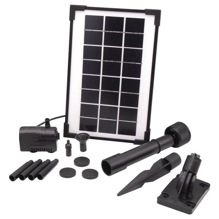 Pompe fontaine - UBBINK - SolarMax 250 - Débit 200 l/h - Panneau solaire 6V 160mA - Jets volcan & cloche Pompe fontaine - UBBINK - SolarMax 250 - Débit 200 l/h - Panneau solaire 6V 160mA - Jets volcan & cloche