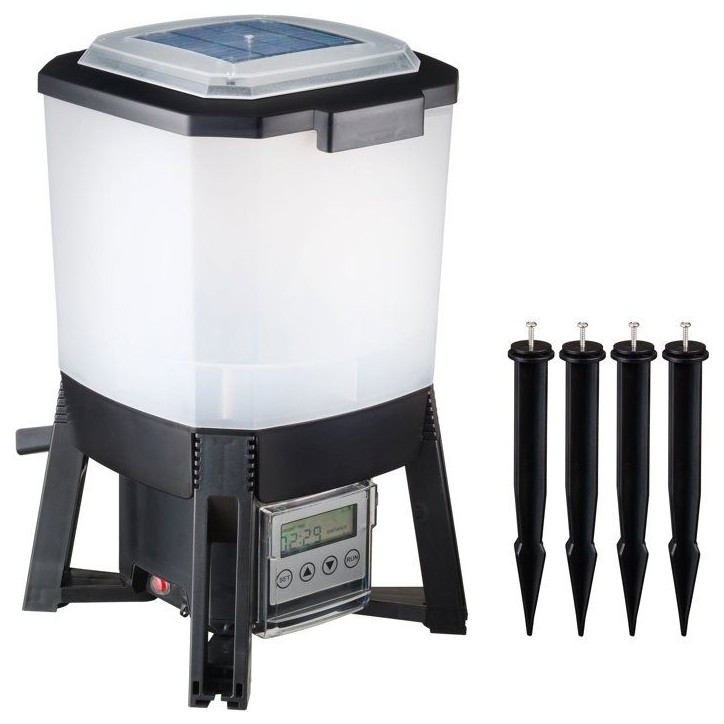 Distributeur automatique de nourriture pour poissons - UBBINK - Solaire - Réservoir 6 L - 1 a 6 nourrissages/jour - Portée 1 a Distributeur automatique de nourriture pour poissons - UBBINK - Solaire - Réservoir 6 L - 1 a 6 nourrissages/jour - Portée 1 a