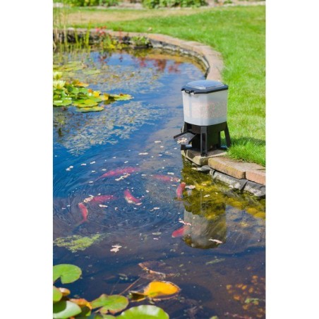 Distributeur automatique de nourriture pour poissons - UBBINK - Solaire - Réservoir 6 L - 1 a 6 nourrissages/jour - Portée 1 a