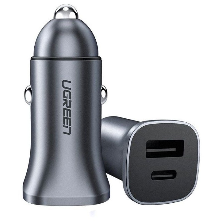 Chargeur voiture - UGREEN - 1 USB-C + 1 USB-A - 30W - Gris Chargeur voiture - UGREEN - 1 USB-C + 1 USB-A - 30W - Gris
