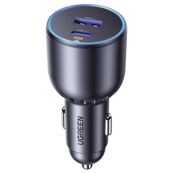 Chargeur voiture - UGREEN - 1 USB-C + 1 USB-A - 63W - Gris Chargeur voiture - UGREEN - 1 USB-C + 1 USB-A - 63W - Gris