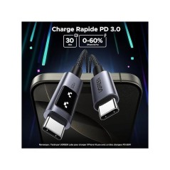 Câble USB-C - UGREEN - Câble data USB-C a USB-C PD 100W - Nylon tres