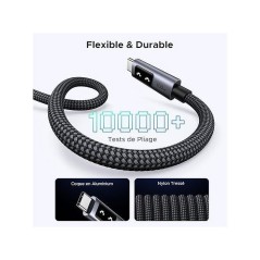 Câble USB-C - UGREEN - Câble data USB-C a USB-C PD 100W - Nylon tres