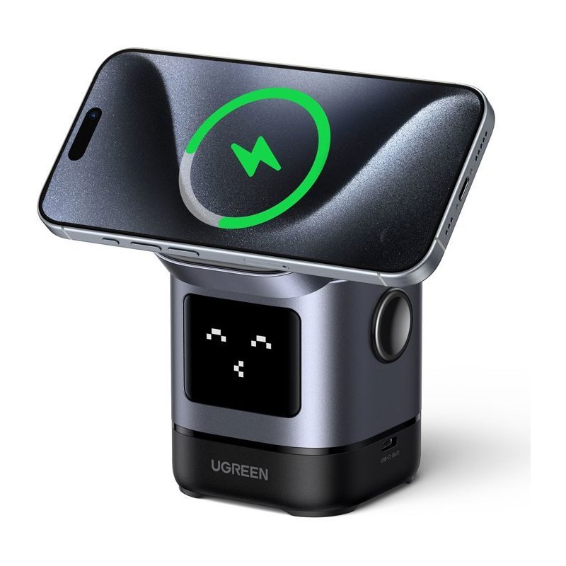 Station de charge 2 en 1 - UGREEN - Robot - Qi2 - Noir