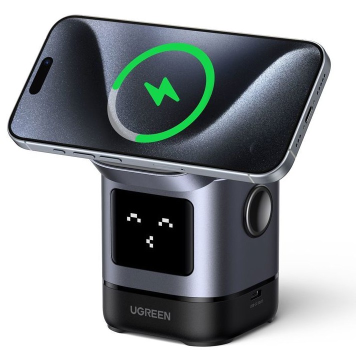 Station de charge 2 en 1 - UGREEN - Robot - Qi2 - Noir Station de charge 2 en 1 - UGREEN - Robot - Qi2 - Noir