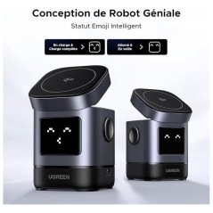 Station de charge 2 en 1 - UGREEN - Robot - Qi2 - Noir