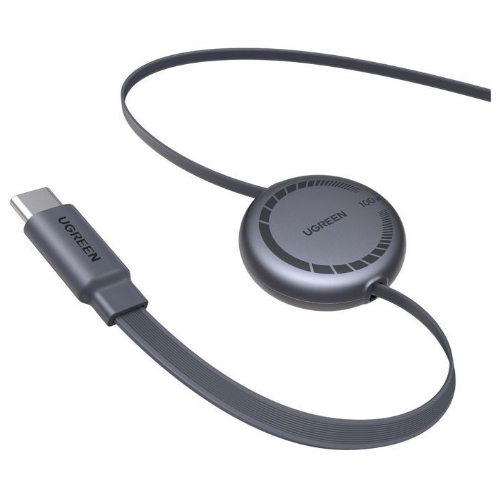 Câble USB-C - UGREEN - Câble rétractable USB-C vers USB-C PD - 100W - 1 m - Noir