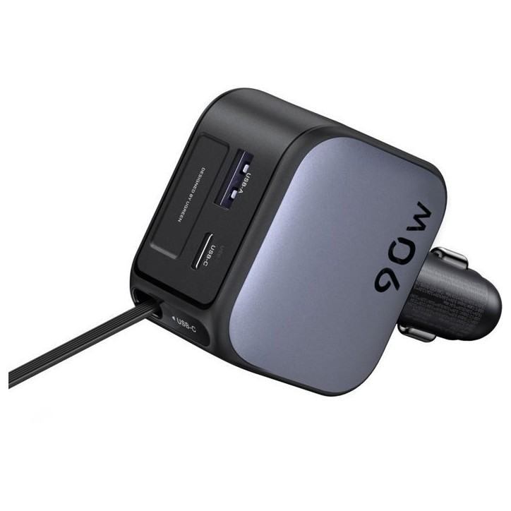 Chargeur voiture - UGREEN - 90W - USB-A et USB-C - Rétractable - Noir Chargeur voiture - UGREEN - 90W - USB-A et USB-C - Rétractable - Noir