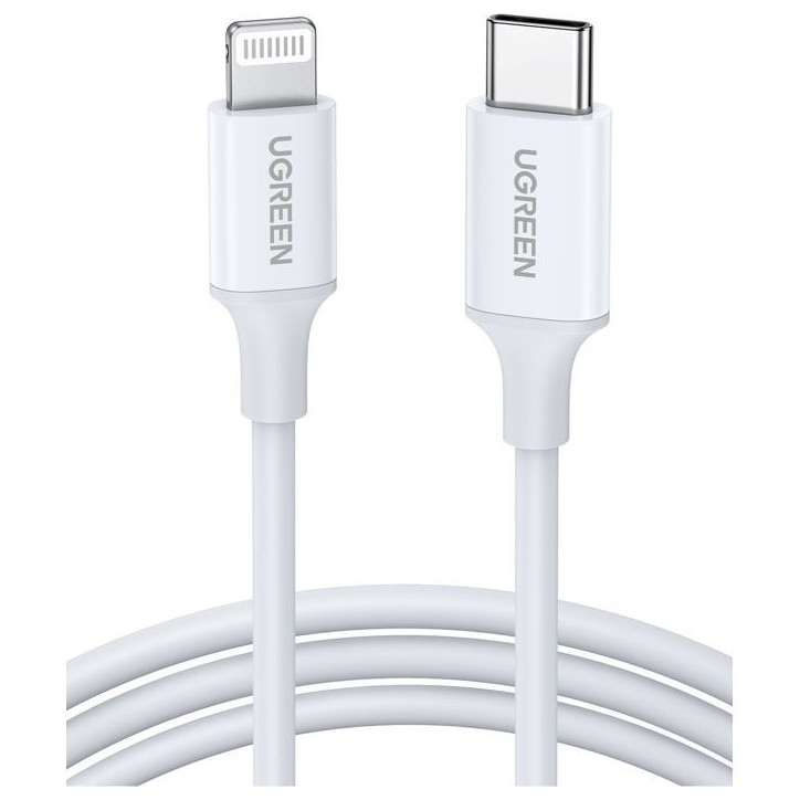 Câble Lightning - UGREEN - Silicone - USB-C - 1 m - Blanc