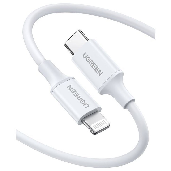Câble Lightning - UGREEN - Silicone - USB-C - 1 m - Blanc
