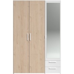 Armoire VARIA - Panneaux de particules revetu papier - Décor chene et