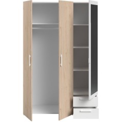 Armoire VARIA - Panneaux de particules revetu papier - Décor chene et