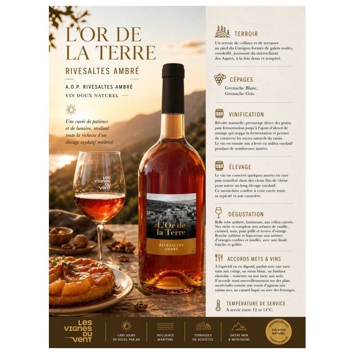 L'Or de la Terre Rivesaltes Ambré - Vin de Languedoc