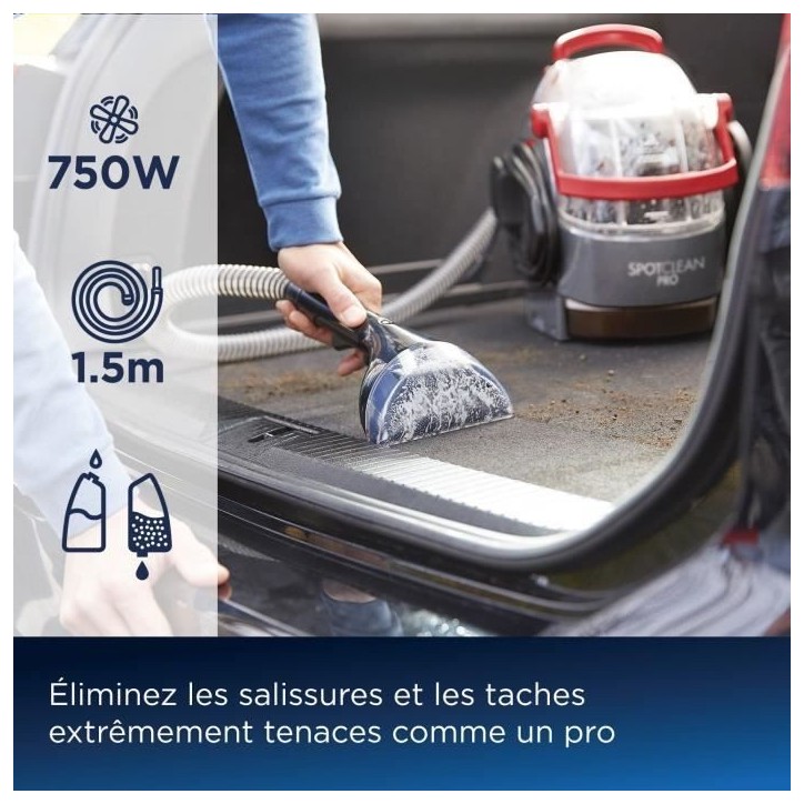 Nettoyeur Détacheur Bissell Spotclean Pro 1558N - Détache, Nettoie et Aspire - Efficace sur tous types de taches