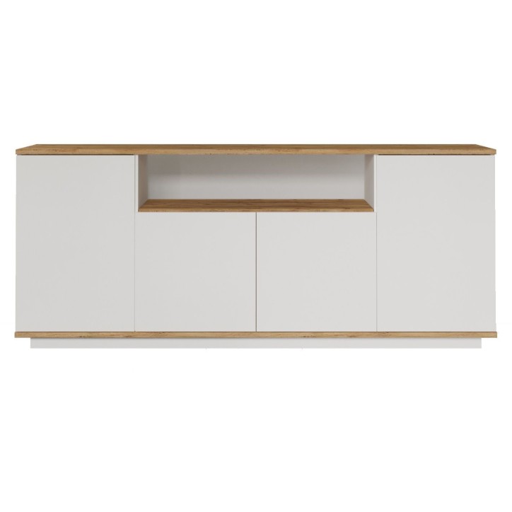 Buffet - FR15 - 4 portes - 180 x 75 x 45 cm - Pin atlantique / Blanc