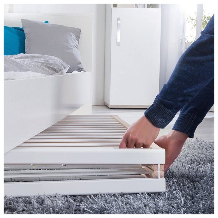 Lit bébé pliant - 60 x 120 cm - ROBA - FOLD UP - Roulettes - Blanc Lit bébé pliant - 60 x 120 cm - ROBA - FOLD UP - Roulettes - Blanc