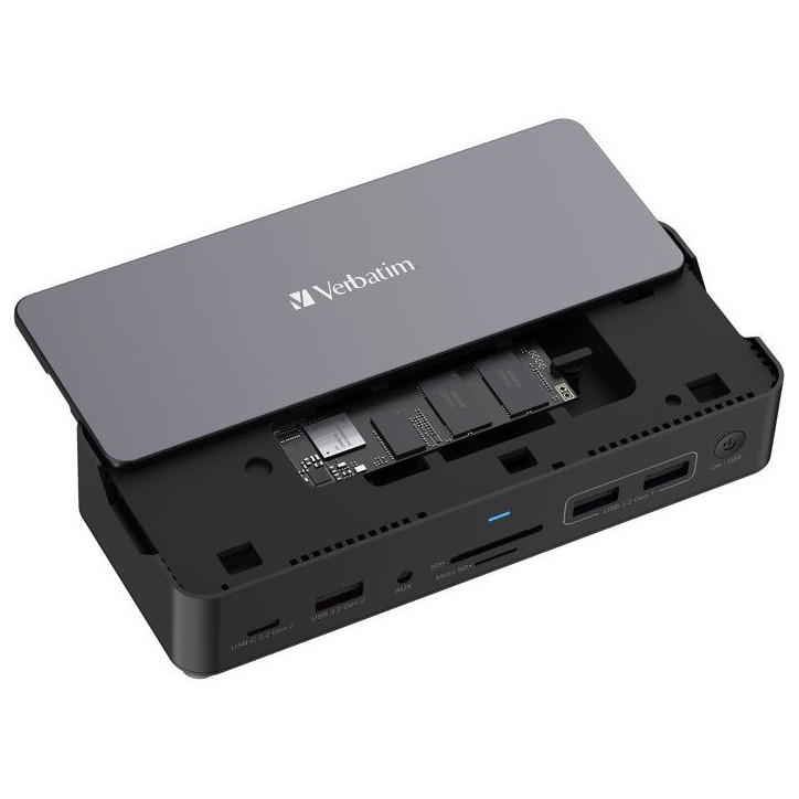 Station d'accueil portable USB-C 3.2 - VERBATIM - Pro CDS-15SSD - Avec SSD 256 Go inclus - Gris Station d'accueil portable USB-C 3.2 - VERBATIM - Pro CDS-15SSD - Avec SSD 256 Go inclus - Gris