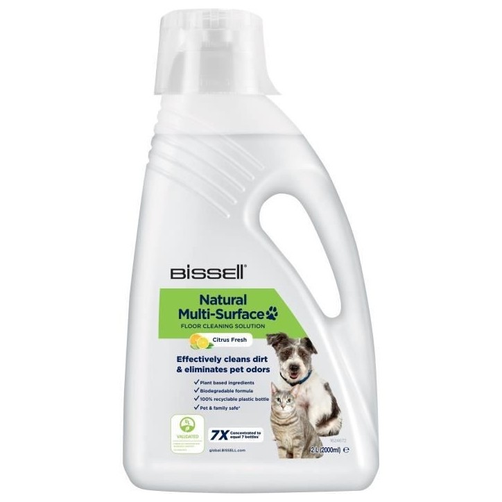 Nettoyant pour sols avec formule Naturelle - BISSELL - B31221 Crosswave - 2L, Spécial Animaux, Nettoyage Multi-Surfaces Nettoyant pour sols avec formule Naturelle - BISSELL - B31221 Crosswave - 2L, Spécial Animaux, Nettoyage Multi-Surfaces