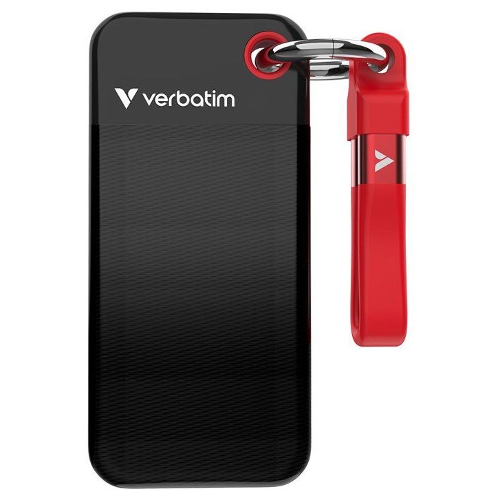 Disque SSD externe - VERBATIM - Pocket - 2 To - Noir / Rouge Disque SSD externe - VERBATIM - Pocket - 2 To - Noir / Rouge