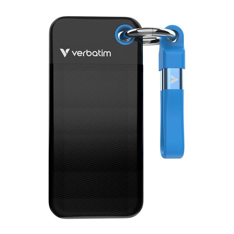 Disque SSD externe - VERBATIM - Pocket - 1 To - Noir / Bleu