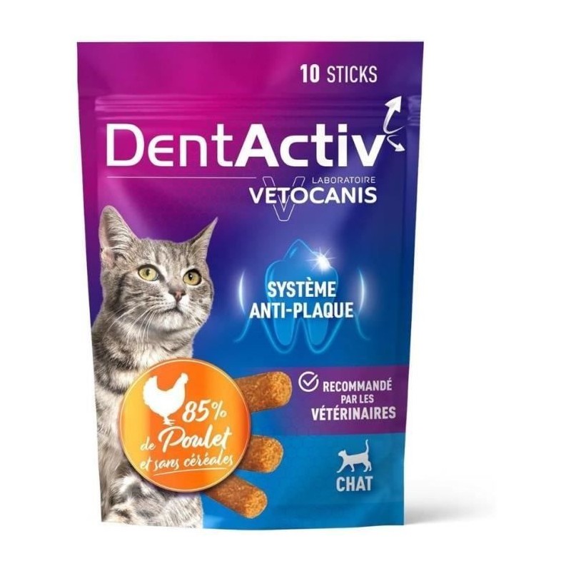 DentActiv - 10 Bâtonnets - VETOCANIS - Hygiene Bucco-Dentaire au Poul