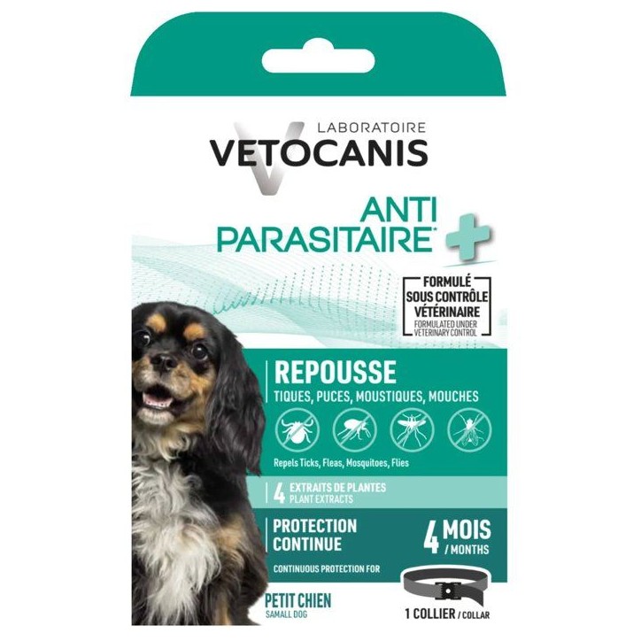 Collier antiparasitaire - VETOCANIS - Petit chien - 35 cm - Anti-puces - Anti-tiques Collier antiparasitaire - VETOCANIS - Petit chien - 35 cm - Anti-puces - Anti-tiques