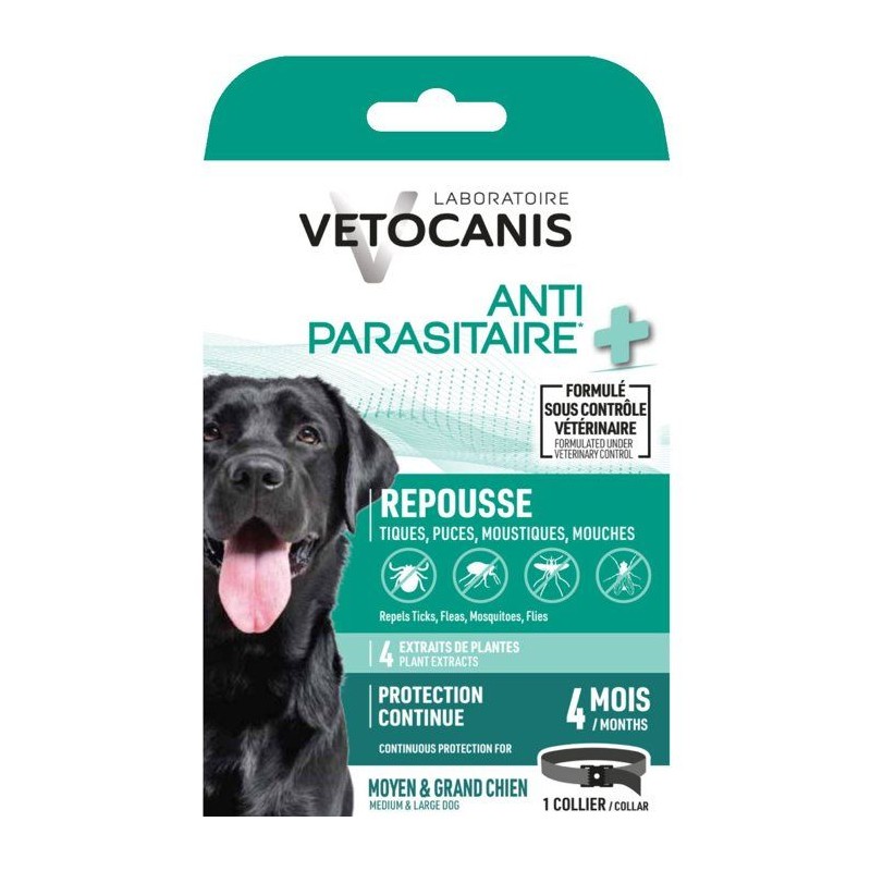 Collier antiparasitaire - VETOCANIS - Moyen et grand chien - 75 cm - A