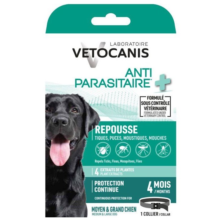 Collier antiparasitaire - VETOCANIS - Moyen et grand chien - 75 cm - Anti-puces - Anti-tiques Collier antiparasitaire - VETOCANIS - Moyen et grand chien - 75 cm - Anti-puces - Anti-tiques