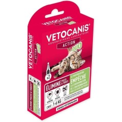 Action Duo pipette - VETOCANIS - Anti-Puces Anti-Tiques Chat