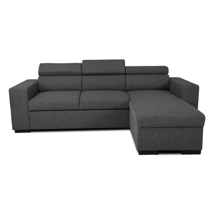 Canapé d'angle convertible réversible - 3/4 places - ACV REV COFFRE -tissu anthracite - L237xP167xH88- VICOMTE Canapé d'angle convertible réversible - 3/4 places - ACV REV COFFRE -tissu anthracite - L237xP167xH88- VICOMTE