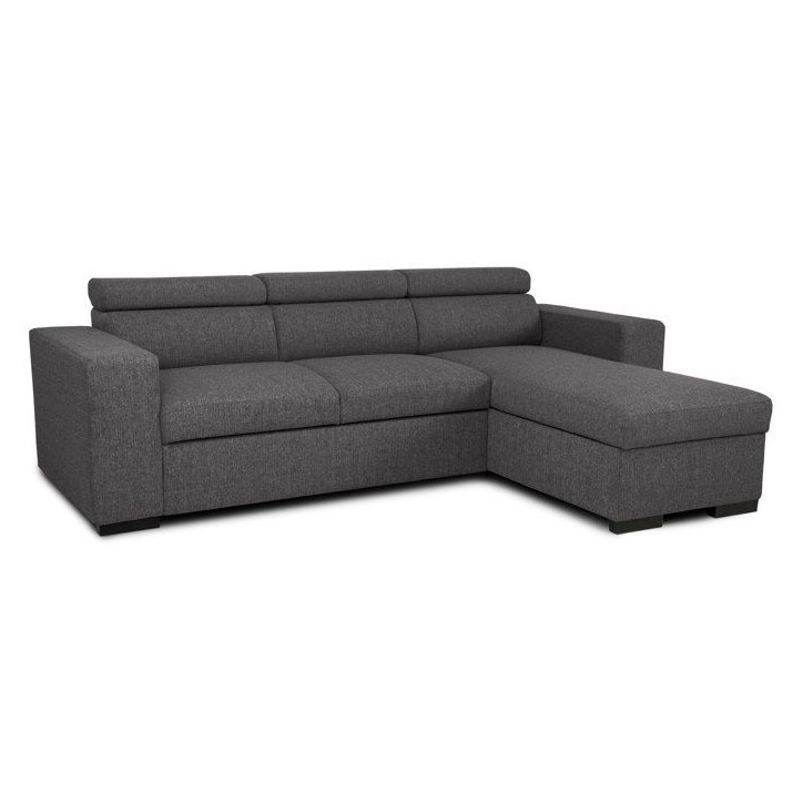 Canapé d'angle convertible réversible - 3/4 places - ACV REV COFFRE -tissu anthracite - L237xP167xH88- VICOMTE Canapé d'angle convertible réversible - 3/4 places - ACV REV COFFRE -tissu anthracite - L237xP167xH88- VICOMTE