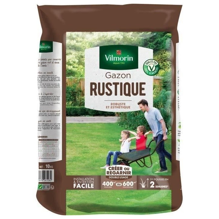 VILMORIN Semences de gazon rustique - 10 kg VILMORIN Semences de gazon rustique - 10 kg