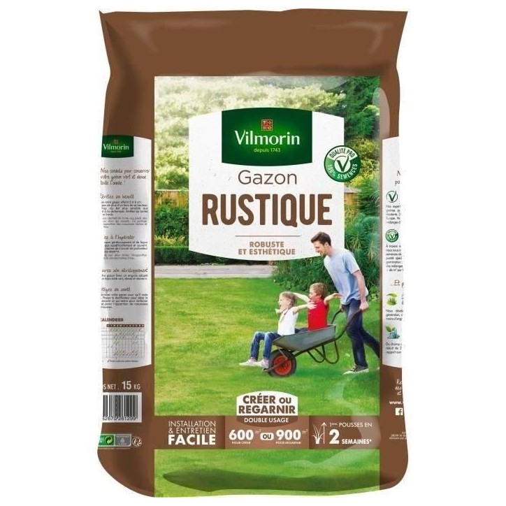 VILMORIN Semences de gazon rustique - 15 kg VILMORIN Semences de gazon rustique - 15 kg