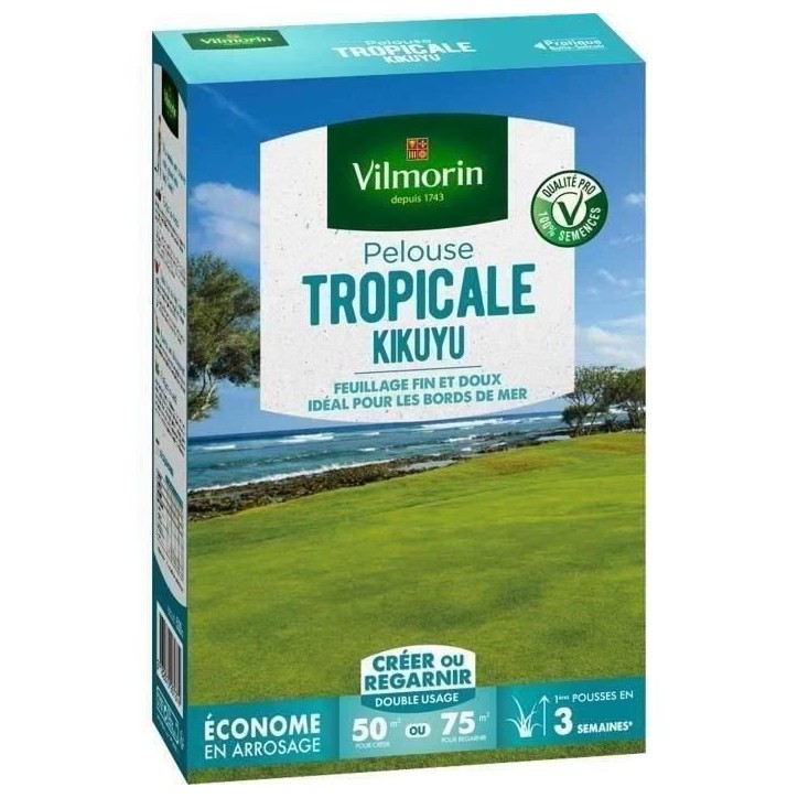 VILMORIN Semences de gazon bord de mer Les Tropicales Kikuyu - 500 g VILMORIN Semences de gazon bord de mer Les Tropicales Kikuyu - 500 g