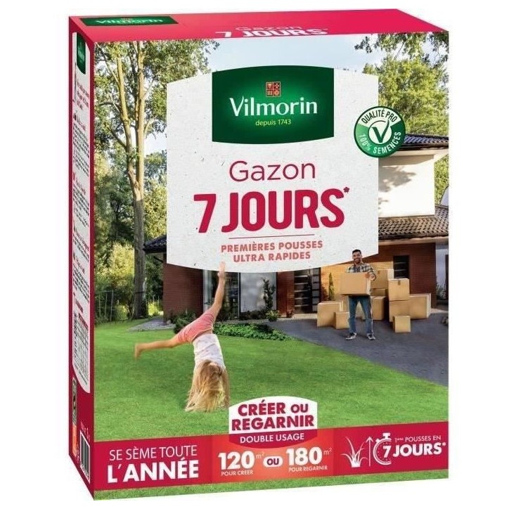 VILMORIN Semences de gazon 7 jours - 3 kg VILMORIN Semences de gazon 7 jours - 3 kg