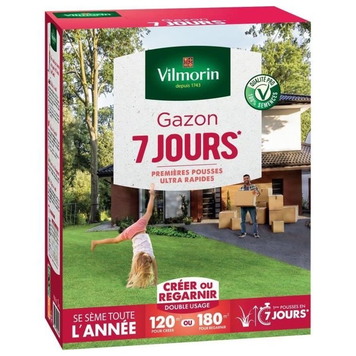 VILMORIN Semences de gazon 7 jours - 3 kg VILMORIN Semences de gazon 7 jours - 3 kg