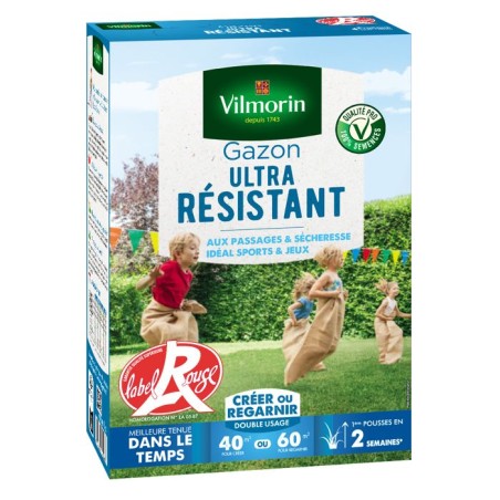 Gazon - Vilmorin - Gazon Ultra Résistant - Label Rouge - 1 kg