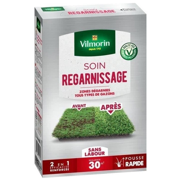 VILMORIN Semences pour soins et regarnissage universel de gazon - 2 en 1 - 500 g VILMORIN Semences pour soins et regarnissage universel de gazon - 2 en 1 - 500 g