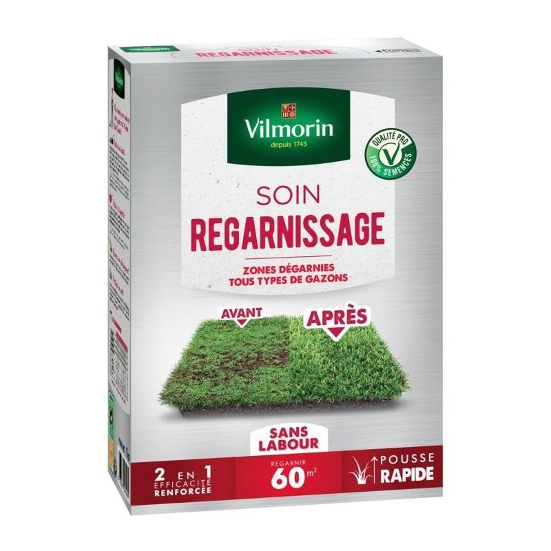 Semences de gazon VILMORIN - Soins regarnissage universel 2 en 1 boite