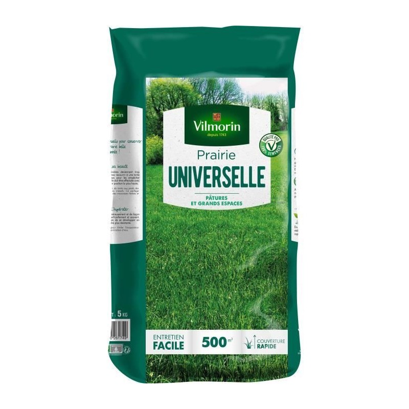 Semences Prairie universelle VILMORIN - Sac 5 kg - 500 m² - Idéale p