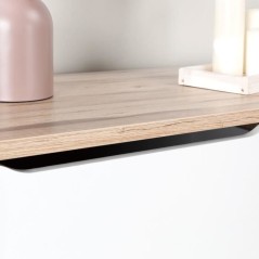 Commode VANKKA 6 tiroirs - Décor chene et blanc - Scandinave - L 154