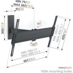 Support mural pour TV - VOGEL'S - TVM 1623 Full-Motion Large, 1 bras,