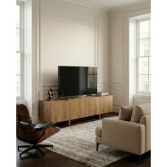 Meuble TV VOLIA – Chene Foncé – 4 portes – 180 x 35 x 55 cm