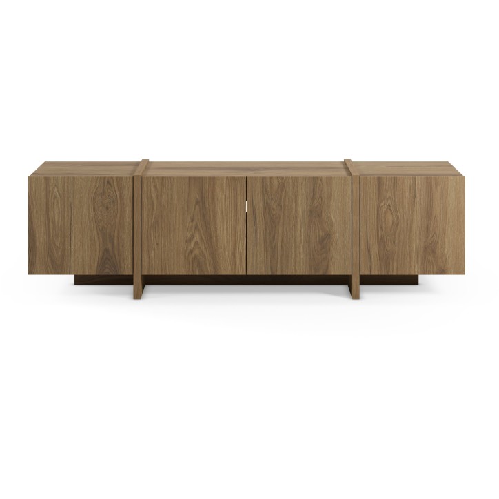 Meuble TV VOLIA – Chene Foncé – 4 portes – 180 x 35 x 55 cm Meuble TV VOLIA – Chene Foncé – 4 portes – 180 x 35 x 55 cm