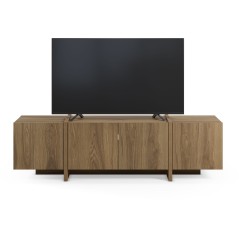 Meuble TV VOLIA – Chene Foncé – 4 portes – 180 x 35 x 55 cm