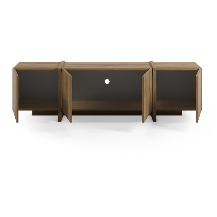 Meuble TV VOLIA – Chene Foncé – 4 portes – 180 x 35 x 55 cm Meuble TV VOLIA – Chene Foncé – 4 portes – 180 x 35 x 55 cm